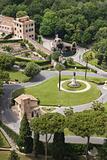 Above view of grounds in Rome, Italy. 
