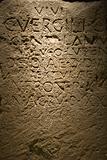 Script in stone at Capitoline Museum, Rome, Italy.