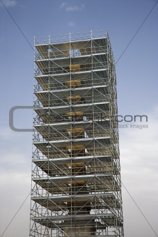Scaffolding around structure in Rome, Italy.