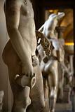 Nude sculptures Ceiling fresco in the Vatican Museum, Rome, Ital