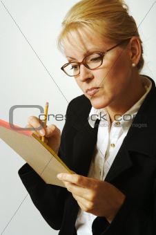 Beautiful Woman Taking Notes