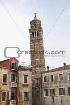 Buildings with tower in Venice, Italy.