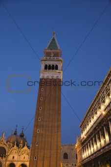 Campanile in Piazza San Marco in Venice, Italy.