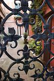 Wrought iron gate in Venice, Italy.