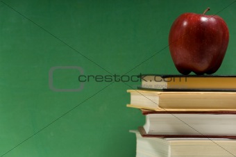 School books on green