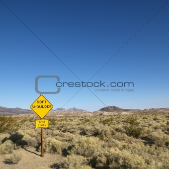 Sign in desert.