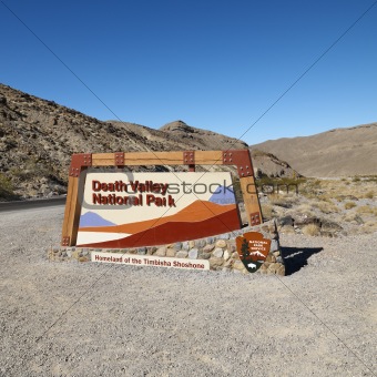 Death Valley National Park entrance sign.