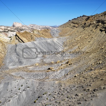 Rocky landscape in desert of Cottonwood Canyon, Utah.
