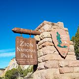 Zion National Park sign.