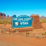 Welcome sign in San Juan County, Utah.