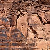 Close-up of red rock wall in Utah.