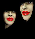 Two Red Lips Ladys 188
