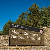 Mount Rushmore National Memorial sign.