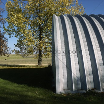 Steel hay storage building.