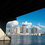 Waterfront skyline of Miami, Florida, USA.