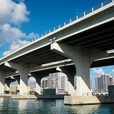 Bridge over Biscayne Bay in Miami, Florida, USA.