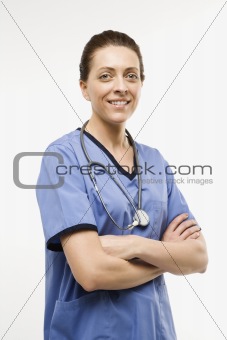 Caucasian woman doctor.