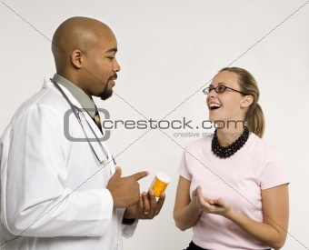 Doctor and patient discussing medication.