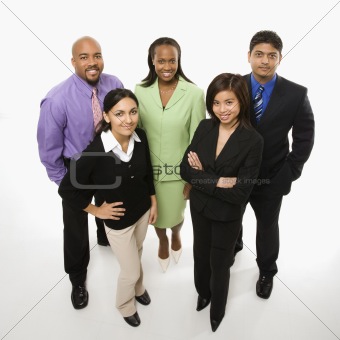 Portrait of business people standing.