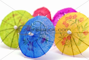 brightly colooured drinks umbrellas