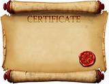 certificates with wax stamp