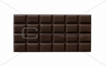 High quality dark chocolate bar isolated