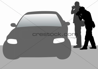 Two photographer and cars