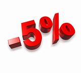 5% five percent
