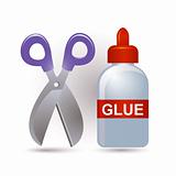 Glue and scissors