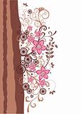 Brown and pink floral border