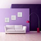 minimalist purple interior
