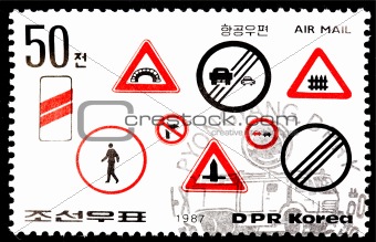 Traffic signs stamp
