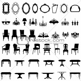furniture silhouette set