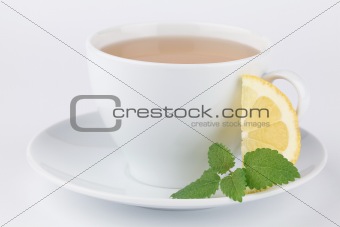 Lemon balm tea with lemon