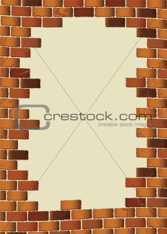 grunge brown brick wall blank