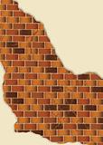 grunge brown brick wall plaster