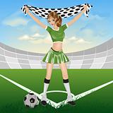 Girl soccer fan