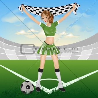 Girl soccer fan