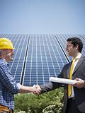 businessman and electrician shaking hands