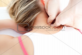 Calm woman having a massage