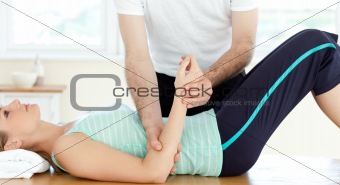 Attractive young woman receiving a massage 