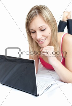 Attractive woman surfing the internet 