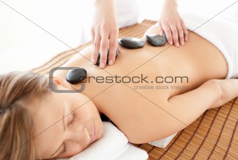 Relaxed woman having a massage 