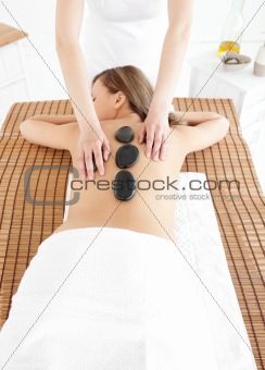 Cute woman having a massage 