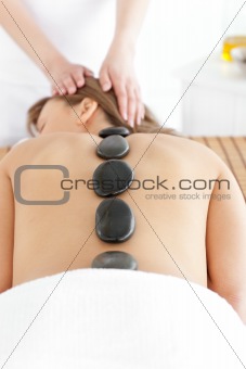 Sexy woman lying on a massage table 
