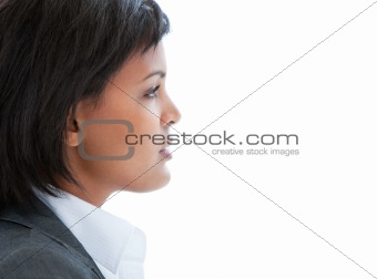 Portrait of a pensive business woman at work