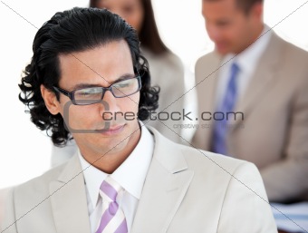 Portrait of a confident businessman wearing glasses