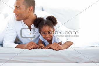 Father and his daughter having fun