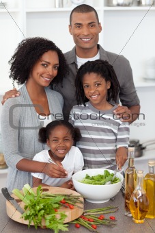 Family Preparing meal