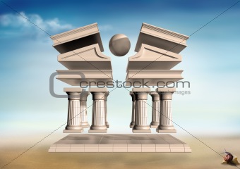 Surreal Greek Temple